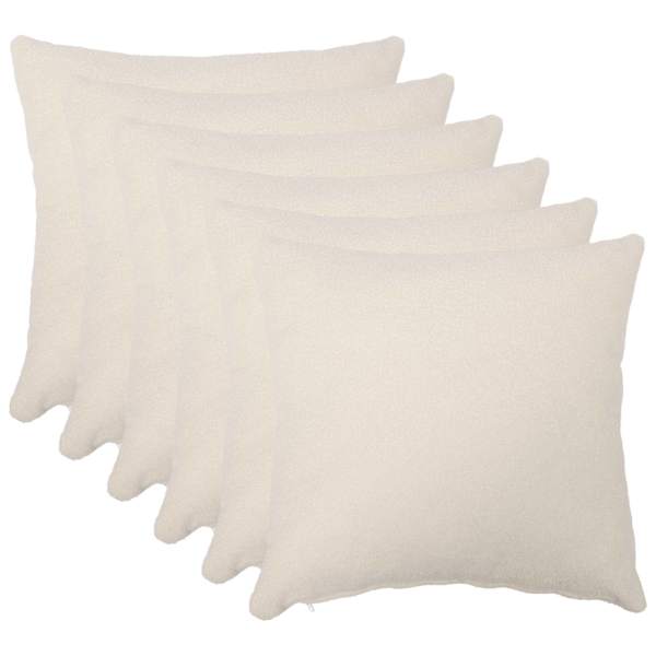 vidaXL Diivanipadi 6 pcs HEERLEN Kreemjas 30 x 30 cm Boucl&eacute;