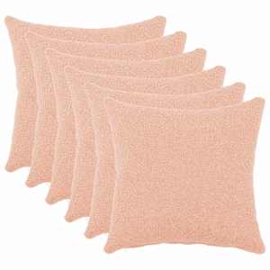 vidaXL Diivanipadi 6 pcs HEERLEN Roosa 30 x 30 cm Boucl&eacute;