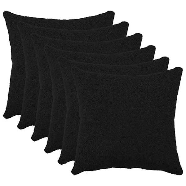 vidaXL Diivanipadi 6 pcs HEERLEN Must 30 x 30 cm Boucl&eacute;