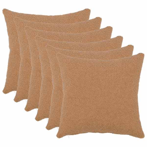 vidaXL Diivanipadi 6 pcs HEERLEN Beež 30 x 30 cm Boucl&eacute;
