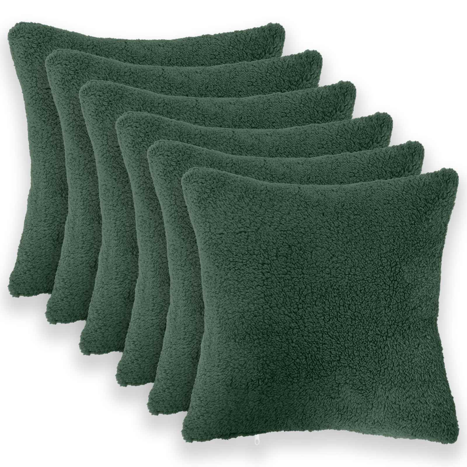 Kussensloop 6 pcs HEERLEN Donkergroen 30 x 30 cm Bouclé image 1