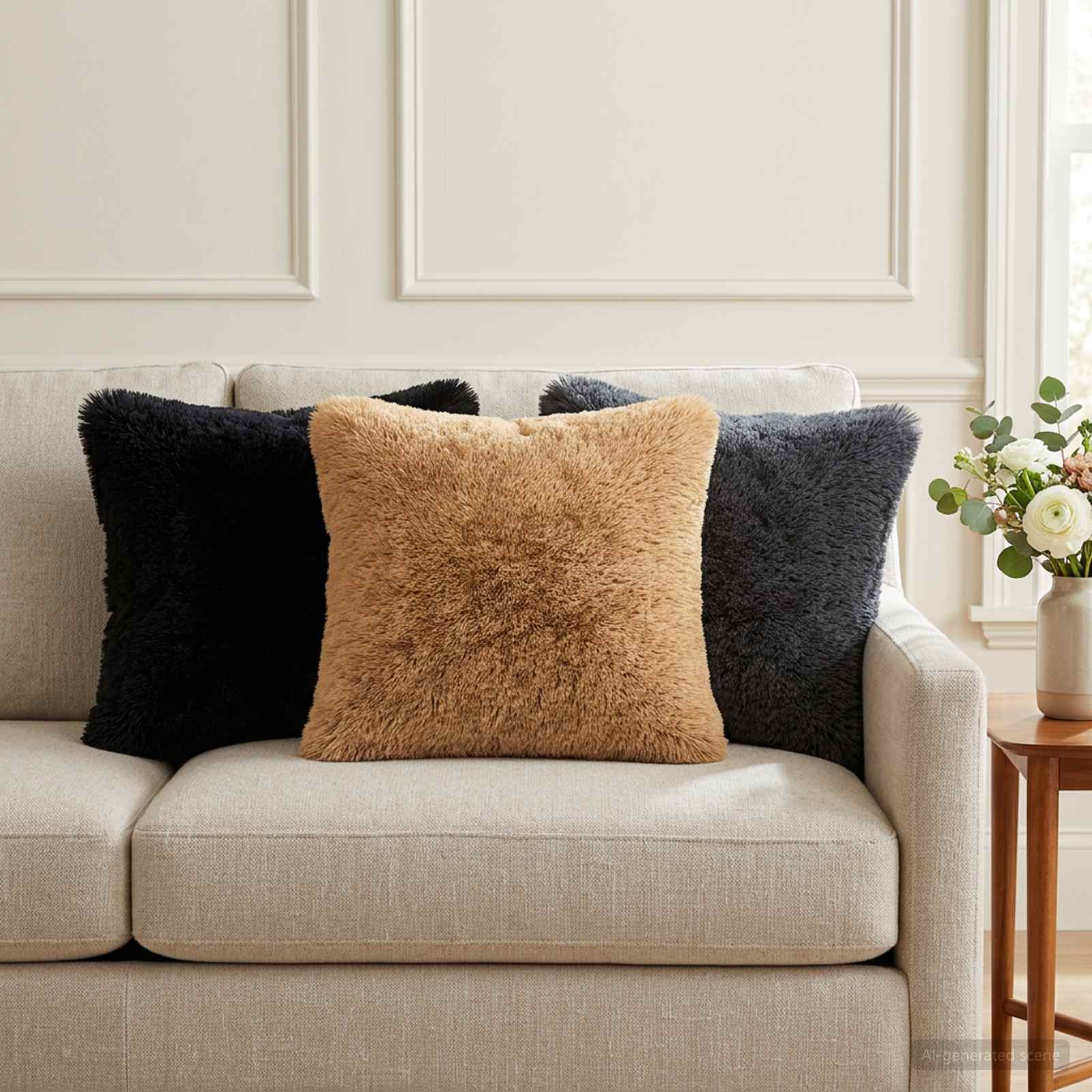vidaXL Kissenbezug 6 pcs HEERLEN Taupe 35 x 35 cm PV Fleece