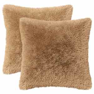 vidaXL Diivanipadi 2 pcs HEERLEN Pruunikashall 30 x 30 cm PV Fliis