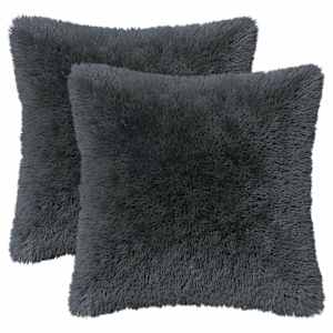 vidaXL Diivanipadi 2 pcs HEERLEN Antratsiit 30 x 30 cm PV Fliis