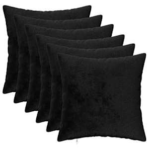 vidaXL Diivanipadi 6 pcs HEERLEN Must 30 x 30 cm Flanell