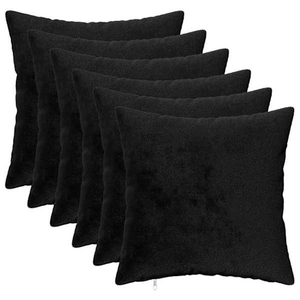 vidaXL Diivanipadi 6 pcs HEERLEN Must 30 x 30 cm Flanell