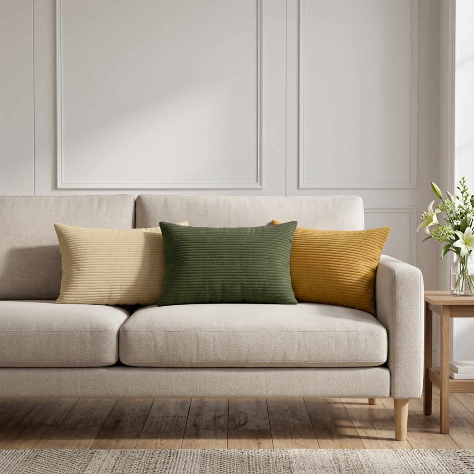 Prevleka za blazino 6 kos HEERLEN Zelena 40 x 60 cm korduroy