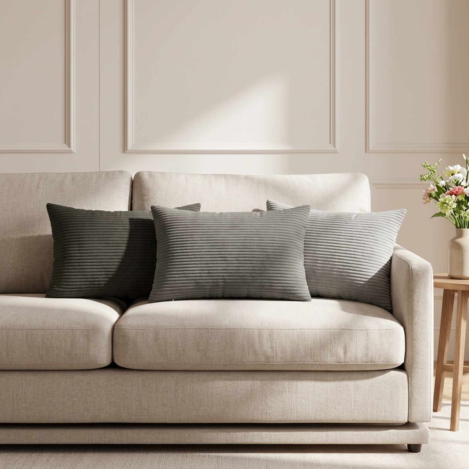 vidaXL Pudebetræk 2 stk. HEERLEN Antracit 40 x 60 cm cordfløjl
