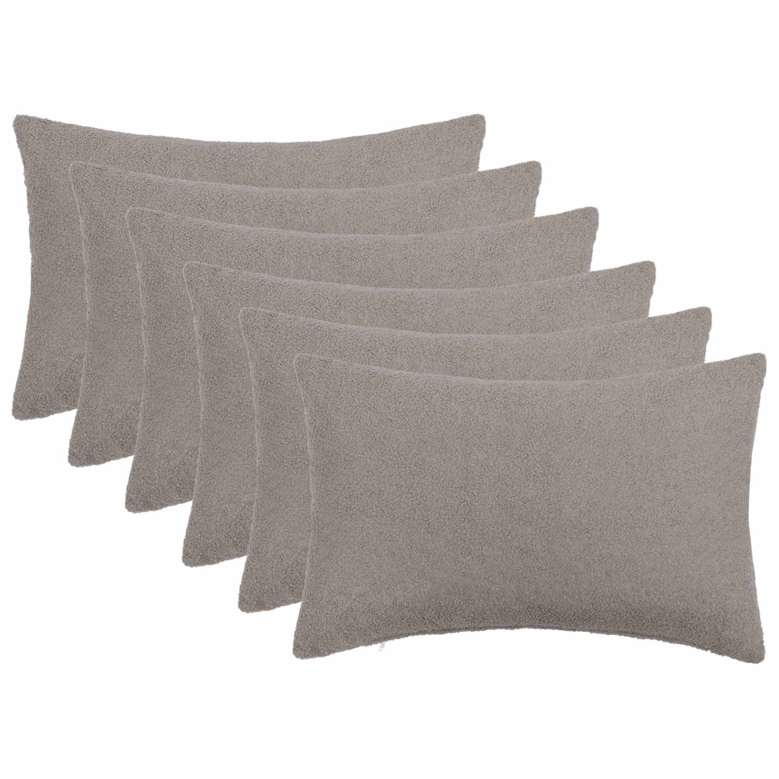 Kussensloop 6 pcs HEERLEN Lichtgrijs 30 x 50 cm Bouclé image 1