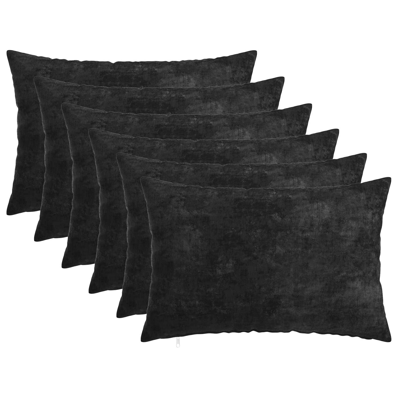 Kussensloop 6 st HEERLEN Antraciet 30 x 50 cm Chenille Stof image 2