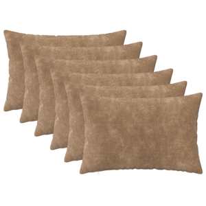 vidaXL Diivanipadi 6 pcs HEERLEN Pruunikashall 30 x 50 cm Mikrofliis