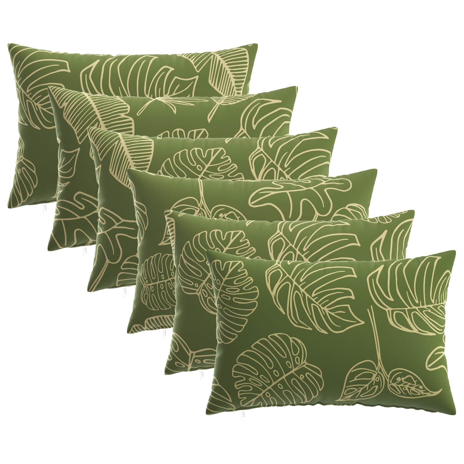Kussensloop 6 pcs HEERLEN Bladontwerp 30 x 50 cm Polyester image 1