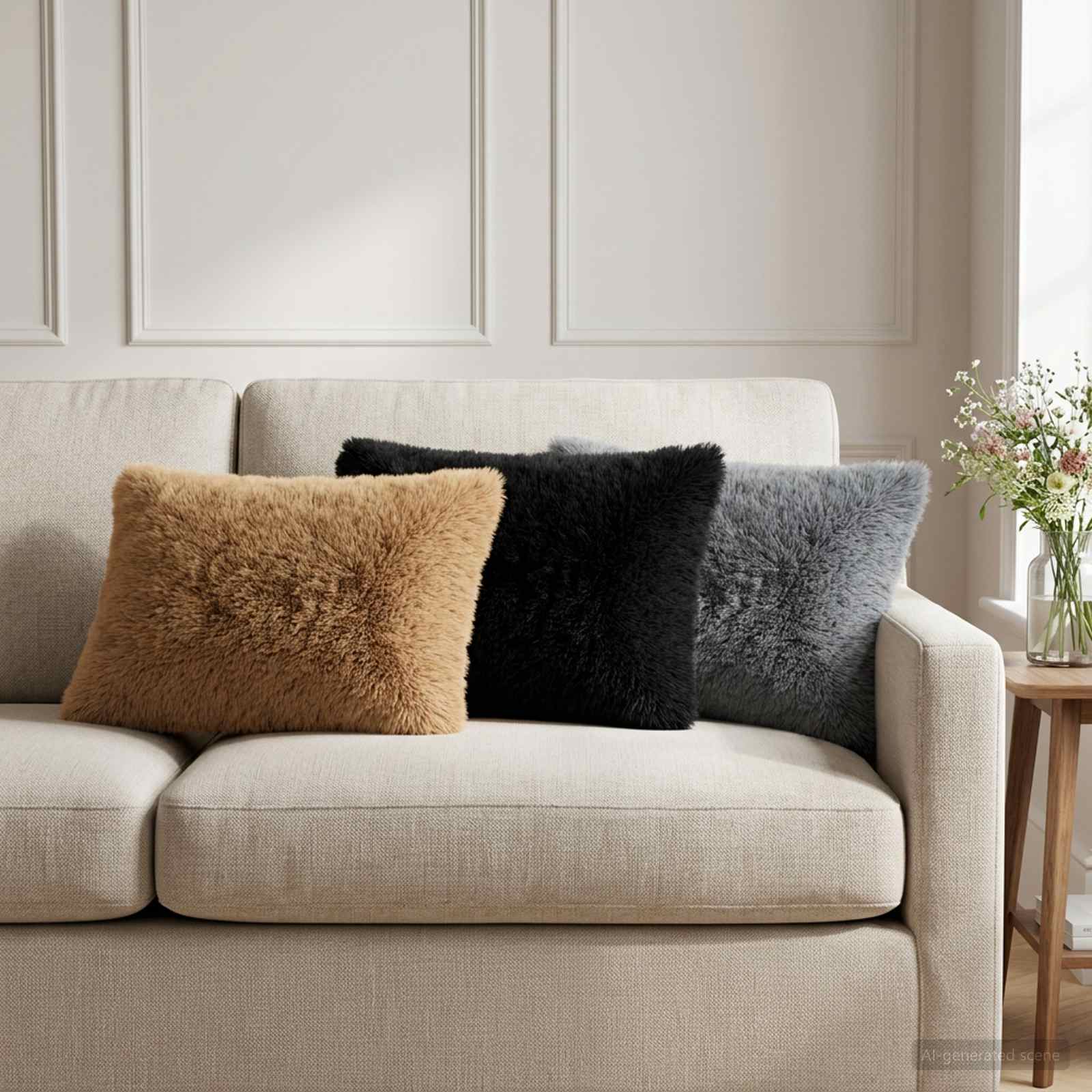 Kussensloop 6 pcs HEERLEN Taupe 40 x 60 cm PV Fleece image 1