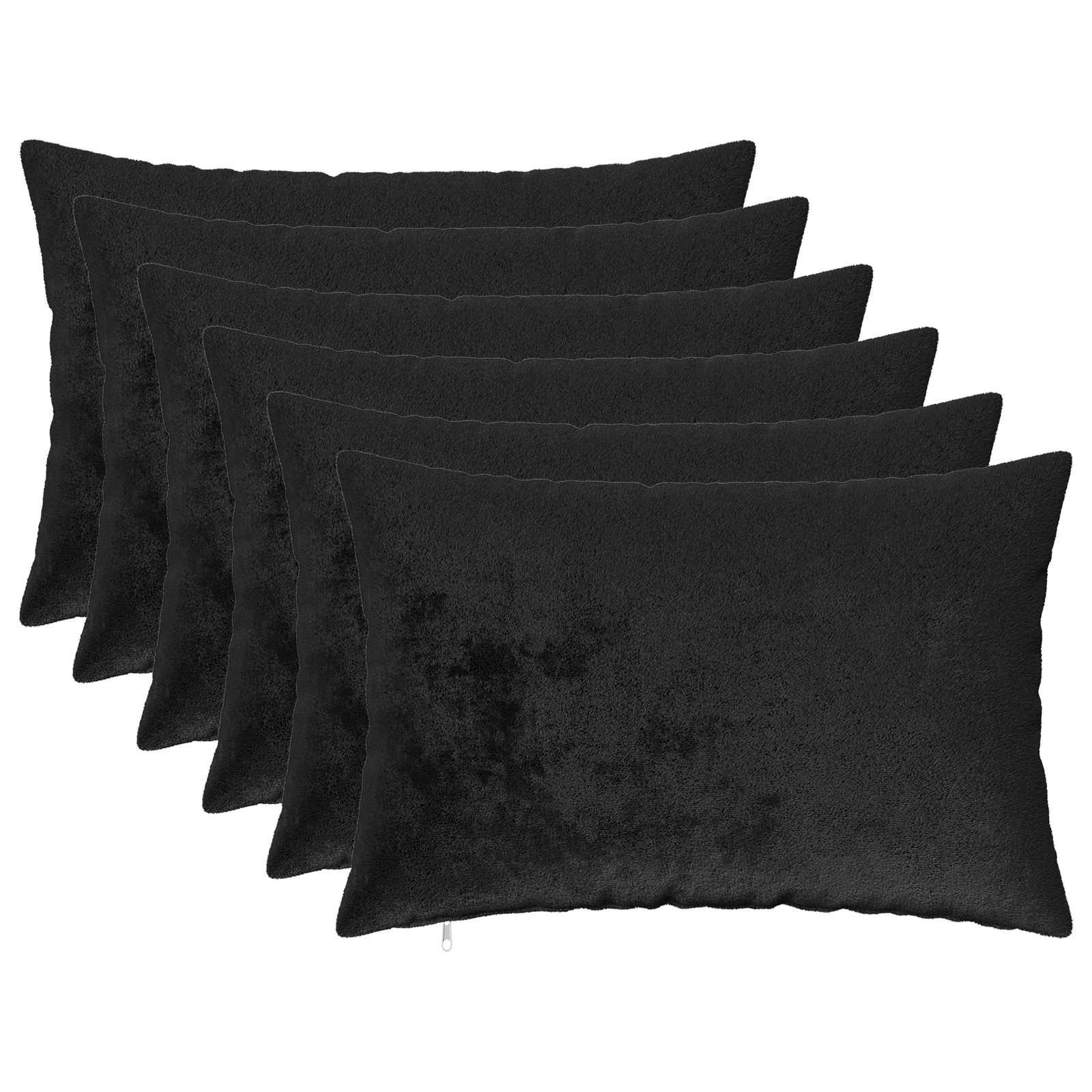 Kussensloop 6 pcs HEERLEN Zwart 30 x 50 cm Flanel image 1