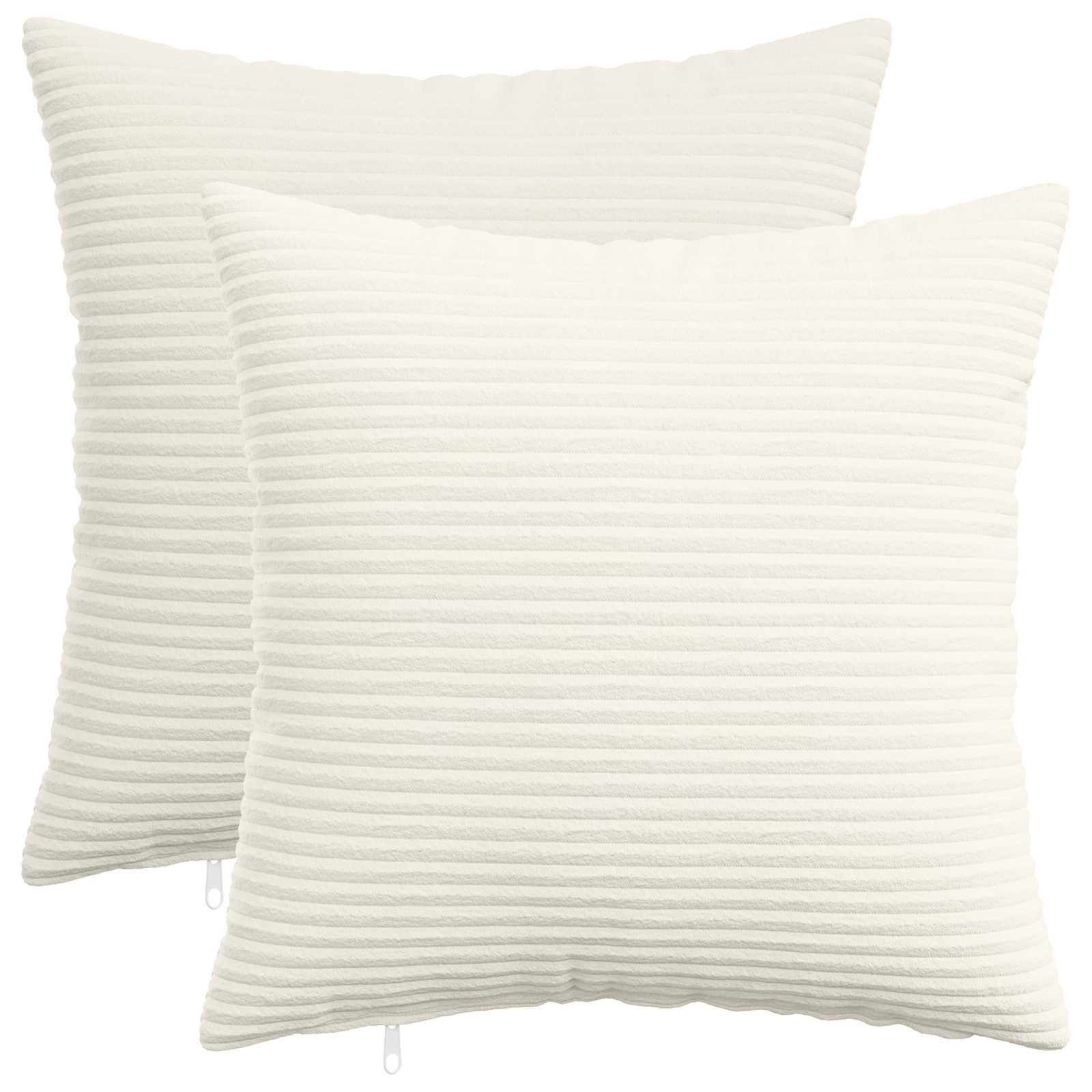 vidaXL Pudebetræk 2 pcs HEERLEN Cremefarvet 35 x 35 cm cordfløjl