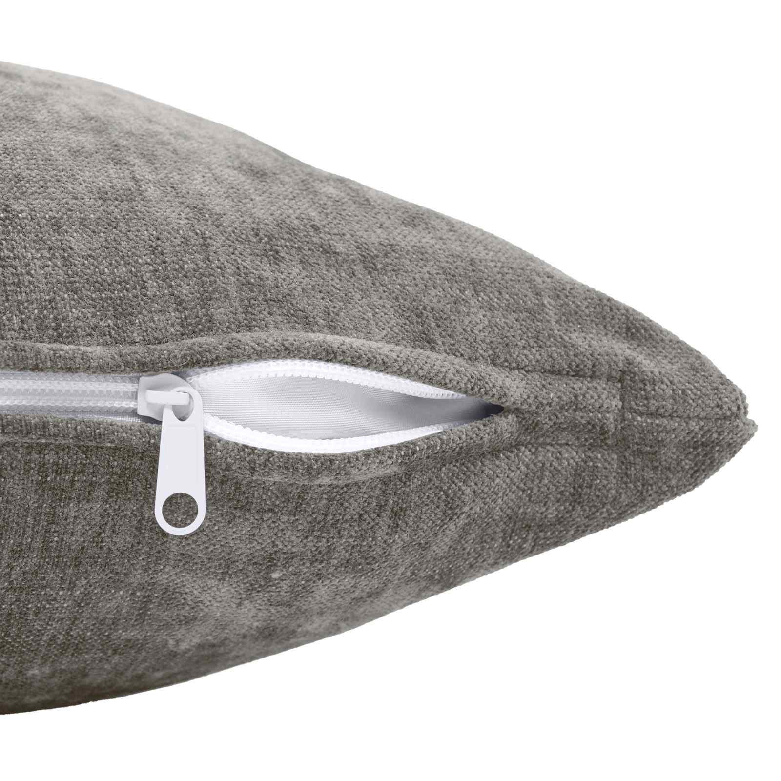 Kussensloop 2 st HEERLEN Donkergrijs 35 x 35 cm Chenille Stof image 5