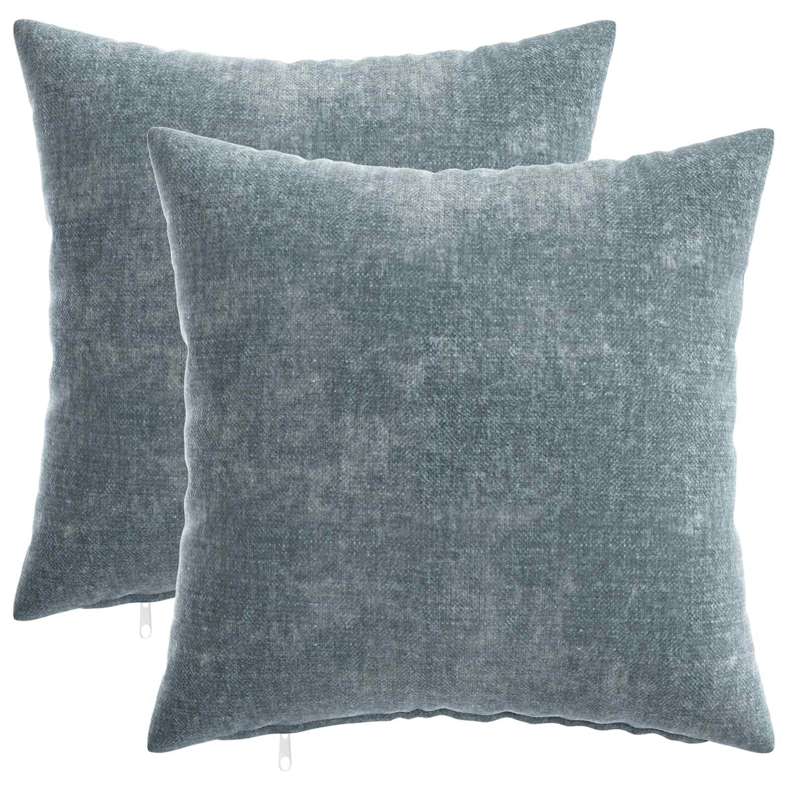 Kissenbezug 2 Stk. HEERLEN Himmelblau 35 x 35 cm Chenille-Stoff