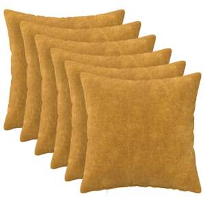 vidaXL Diivanipadi 6 pcs HEERLEN Kollane 35 x 35 cm Mikrofliis