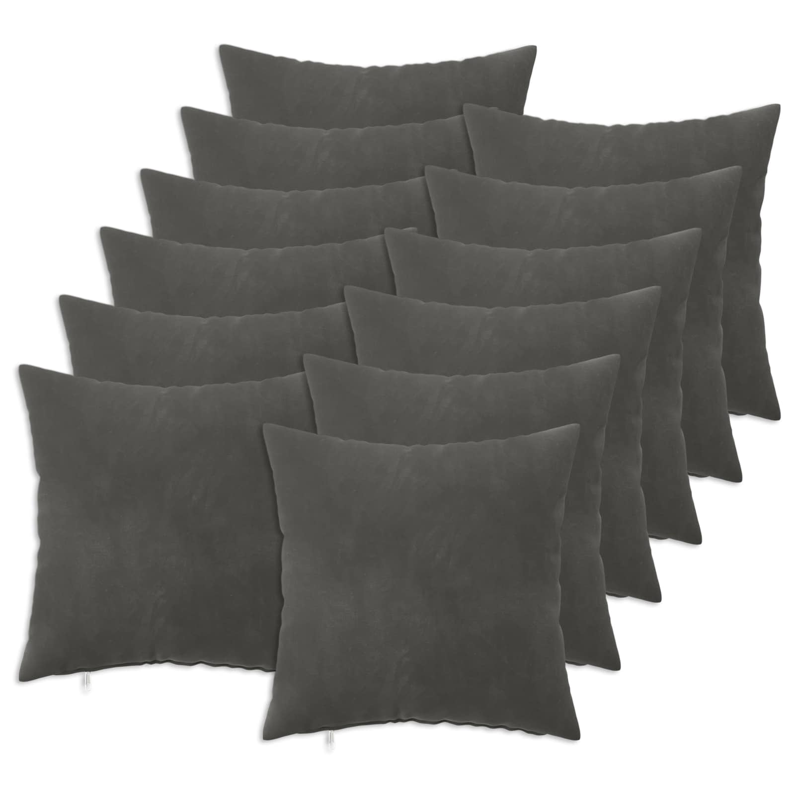 Kussensloop 12 pcs HEERLEN Donkergrijs 40 x 40 cm Fluweel image 1