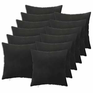 vidaXL Diivanipadi 12 tk HEERLEN Must 40 x 40 cm Samet