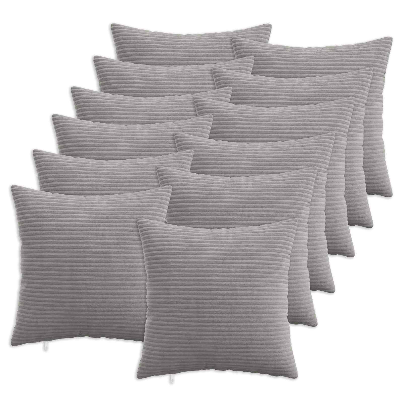 Kussensloop 12 pcs HEERLEN Lichtgrijs 40 x 40 cm corduroy image 1