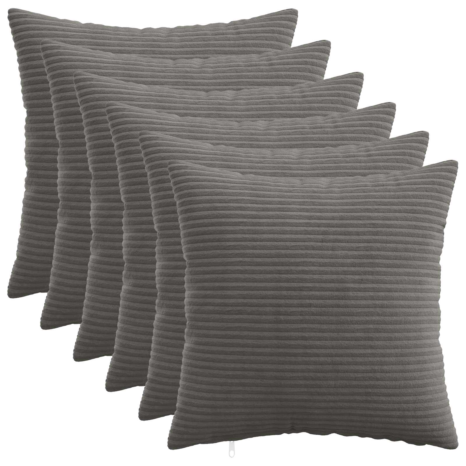 Kussensloop 6 pcs HEERLEN Donkergrijs 40 x 40 cm corduroy image 1