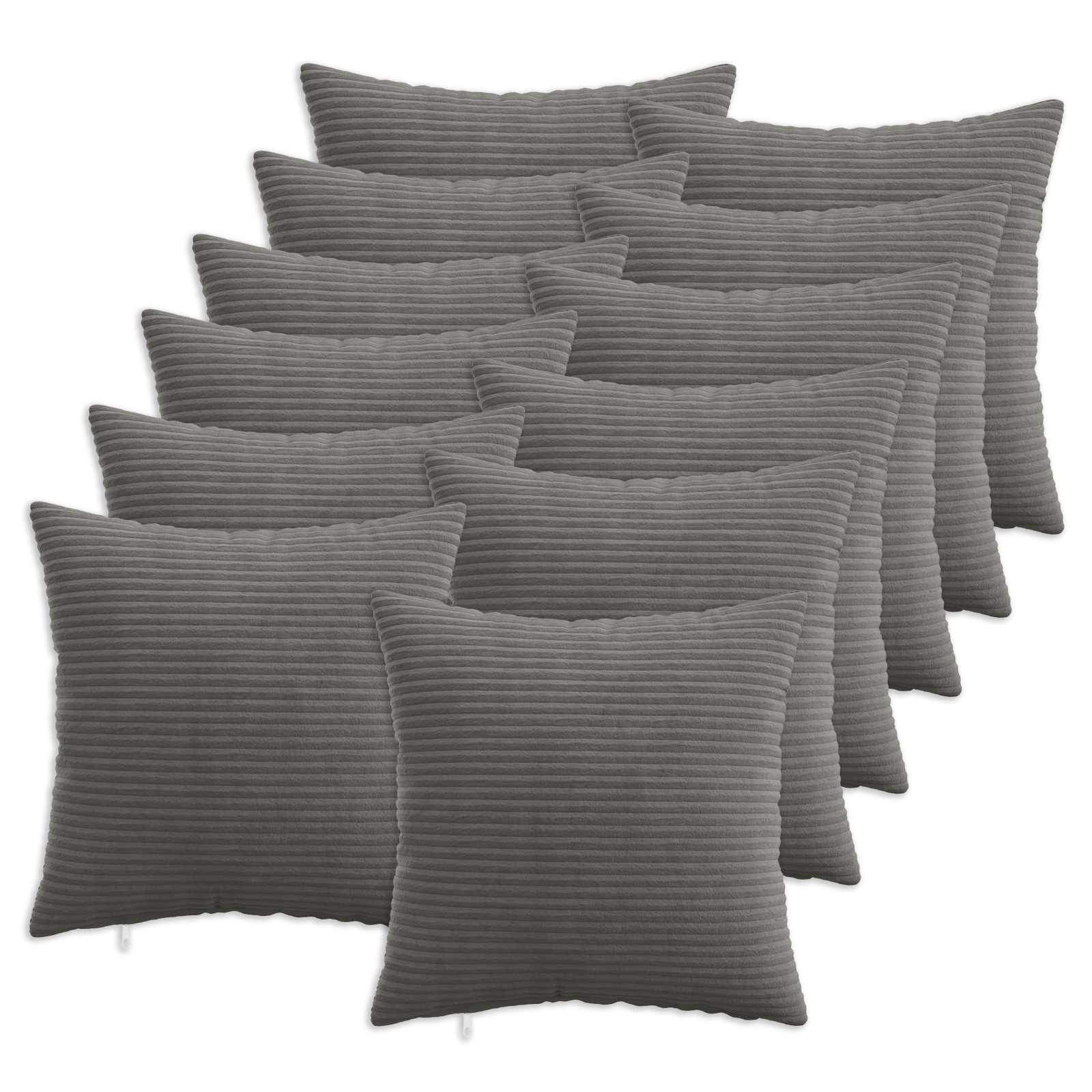 Kussensloop 12 pcs HEERLEN Donkergrijs 40 x 40 cm corduroy image 1