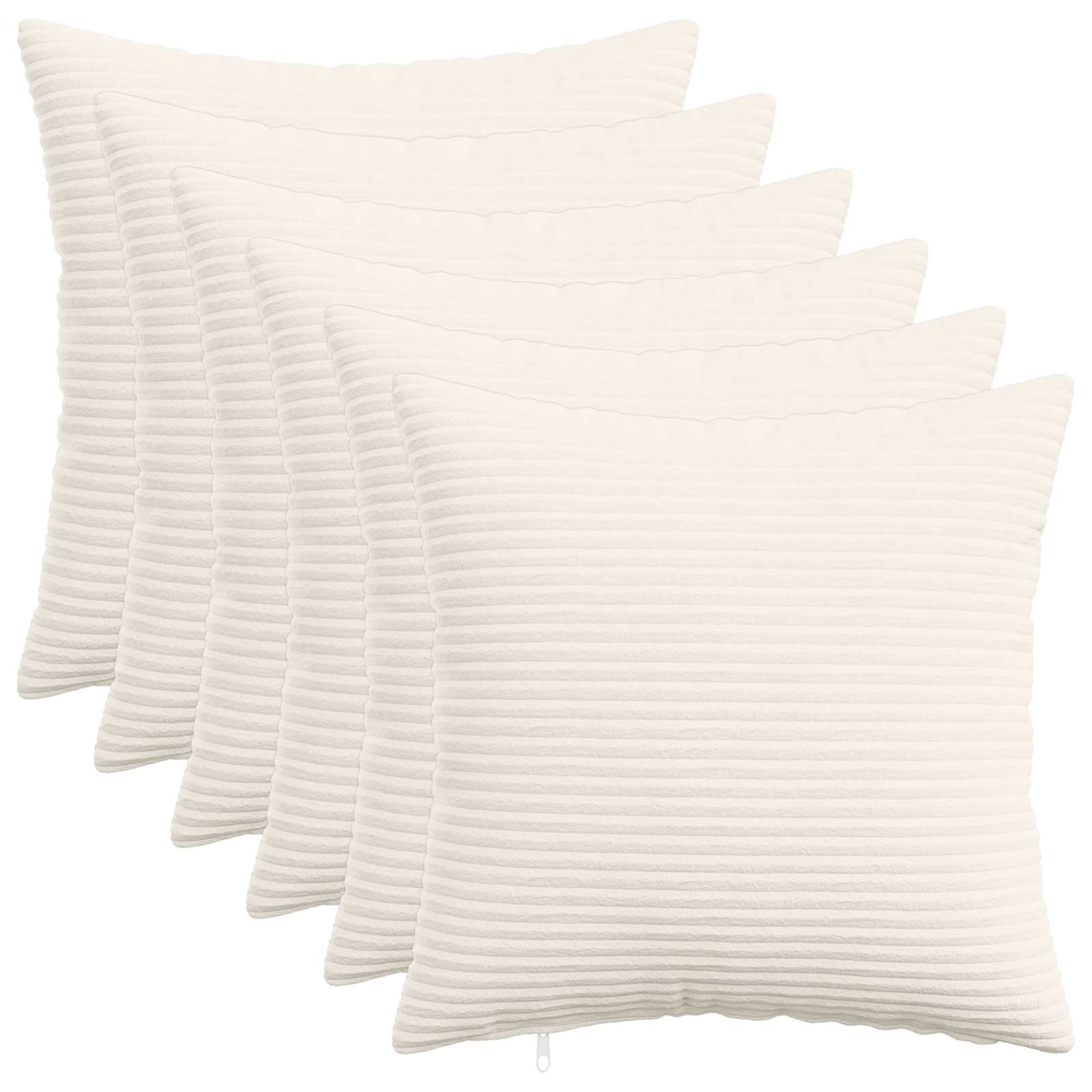 Kussensloop 6 pcs HEERLEN Crèmekleurig 40 x 40 cm corduroy image 1