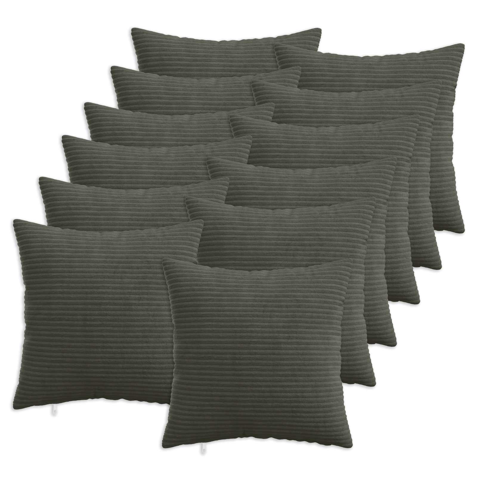 Kussensloop 12 pcs HEERLEN Antracietkleurig 40 x 40 cm corduroy image 1