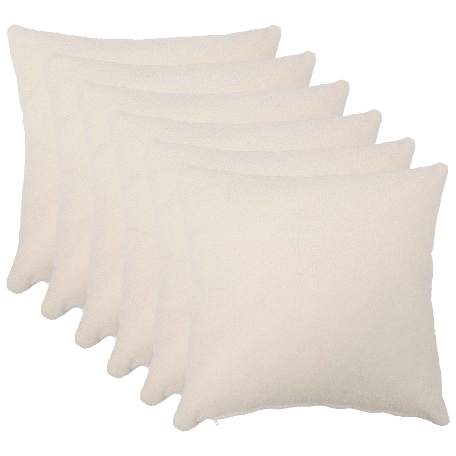 Kussensloop 6 pcs HEERLEN Crèmekleurig 40 x 40 cm Bouclé image 1