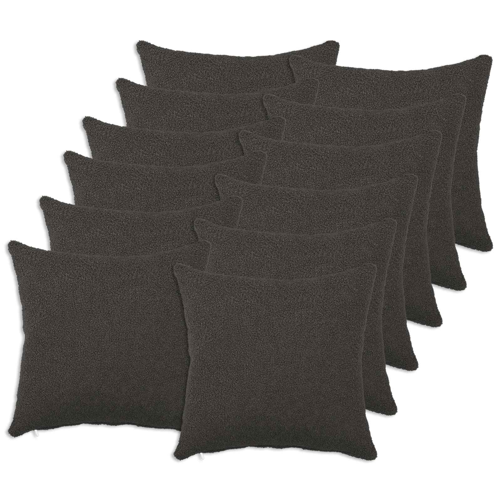 Kussensloop 12 pcs HEERLEN Donkergrijs 40 x 40 cm Bouclé image 1