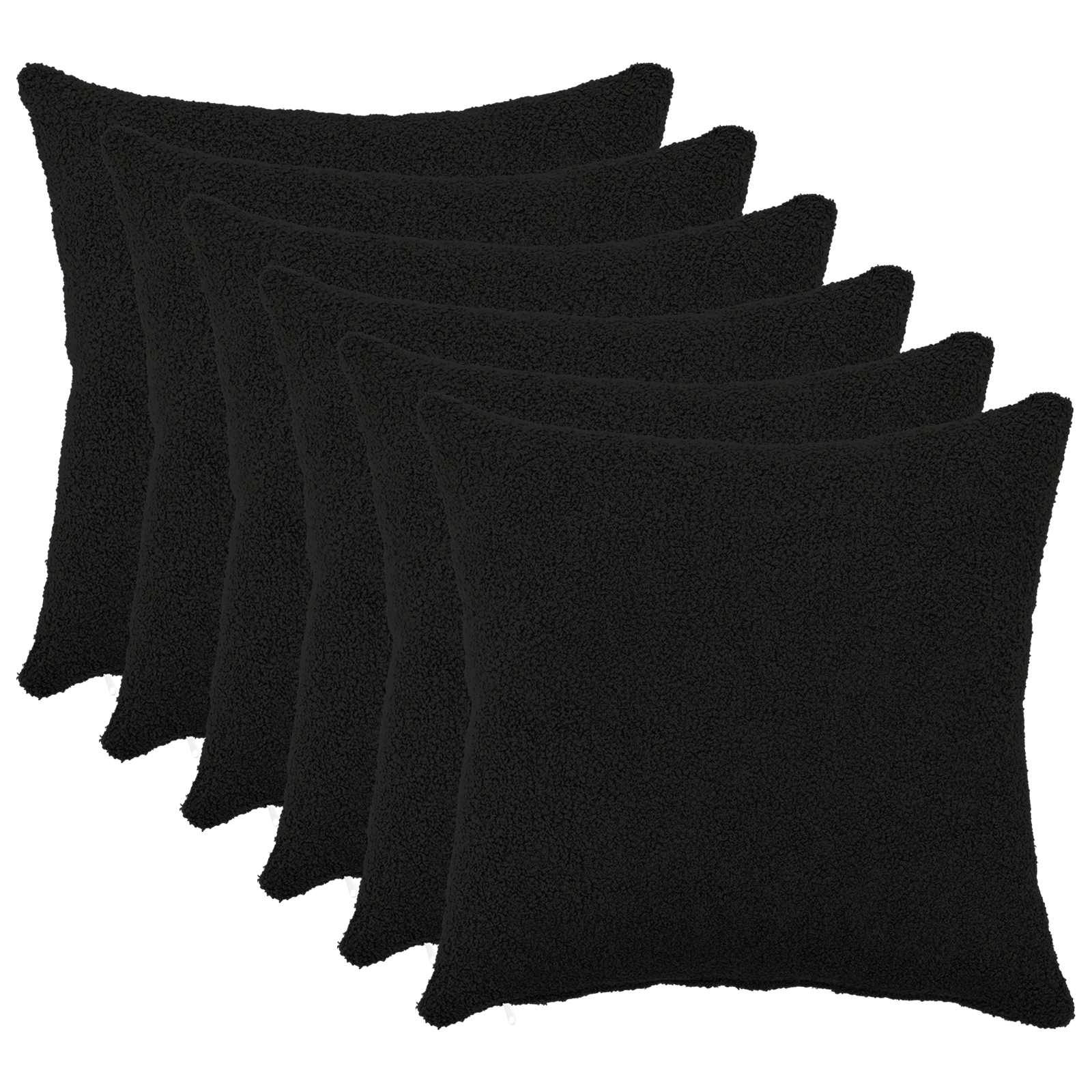 Kussensloop 6 pcs HEERLEN Zwart 40 x 40 cm Bouclé image 1