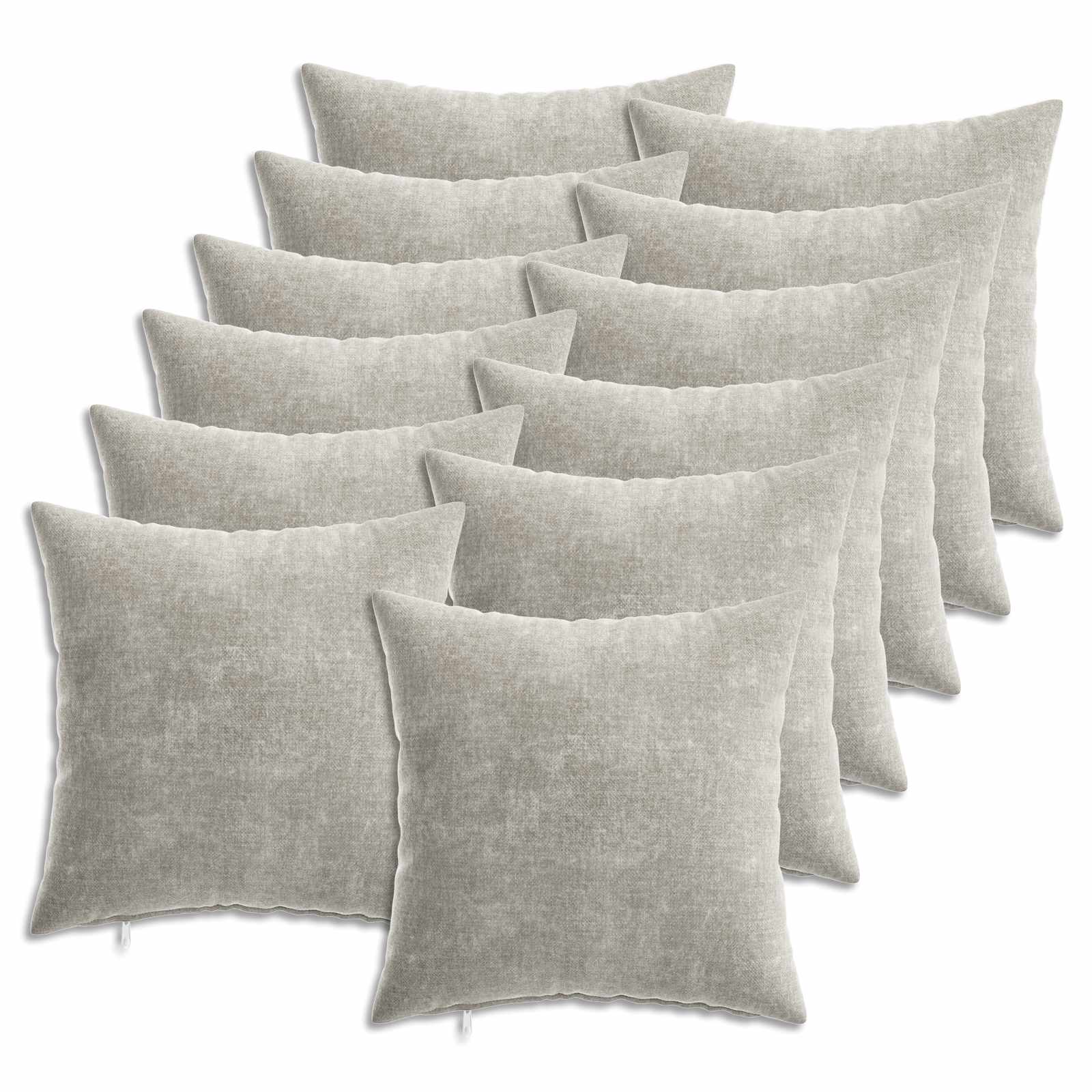vidaXL Husă pentru pernă 12 pcs HEERLEN Gri deschis 40 x 40 cm