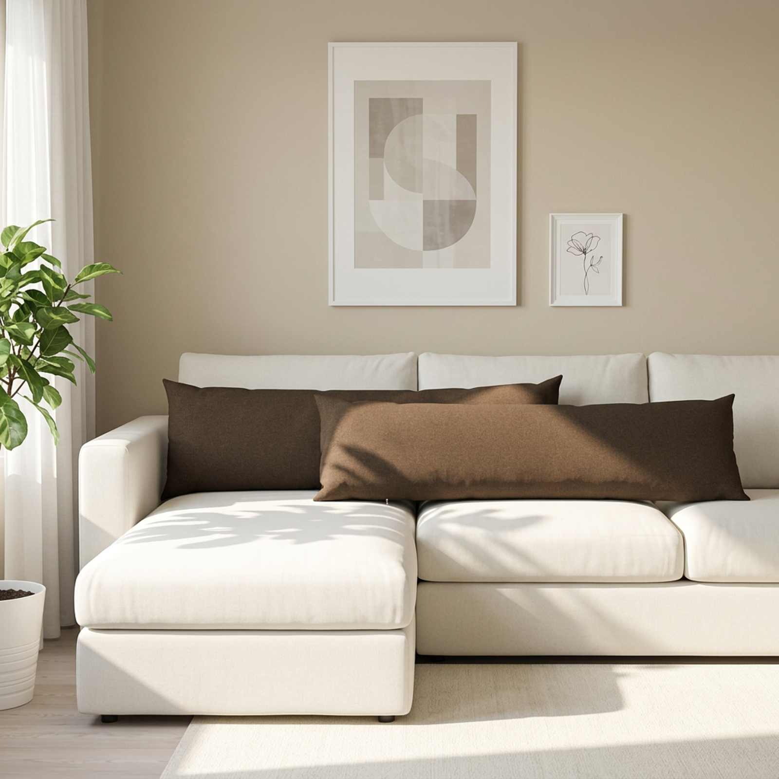 vidaXL Pude med pude HEERLEN Gråbrun 40 x 145 cm Stof