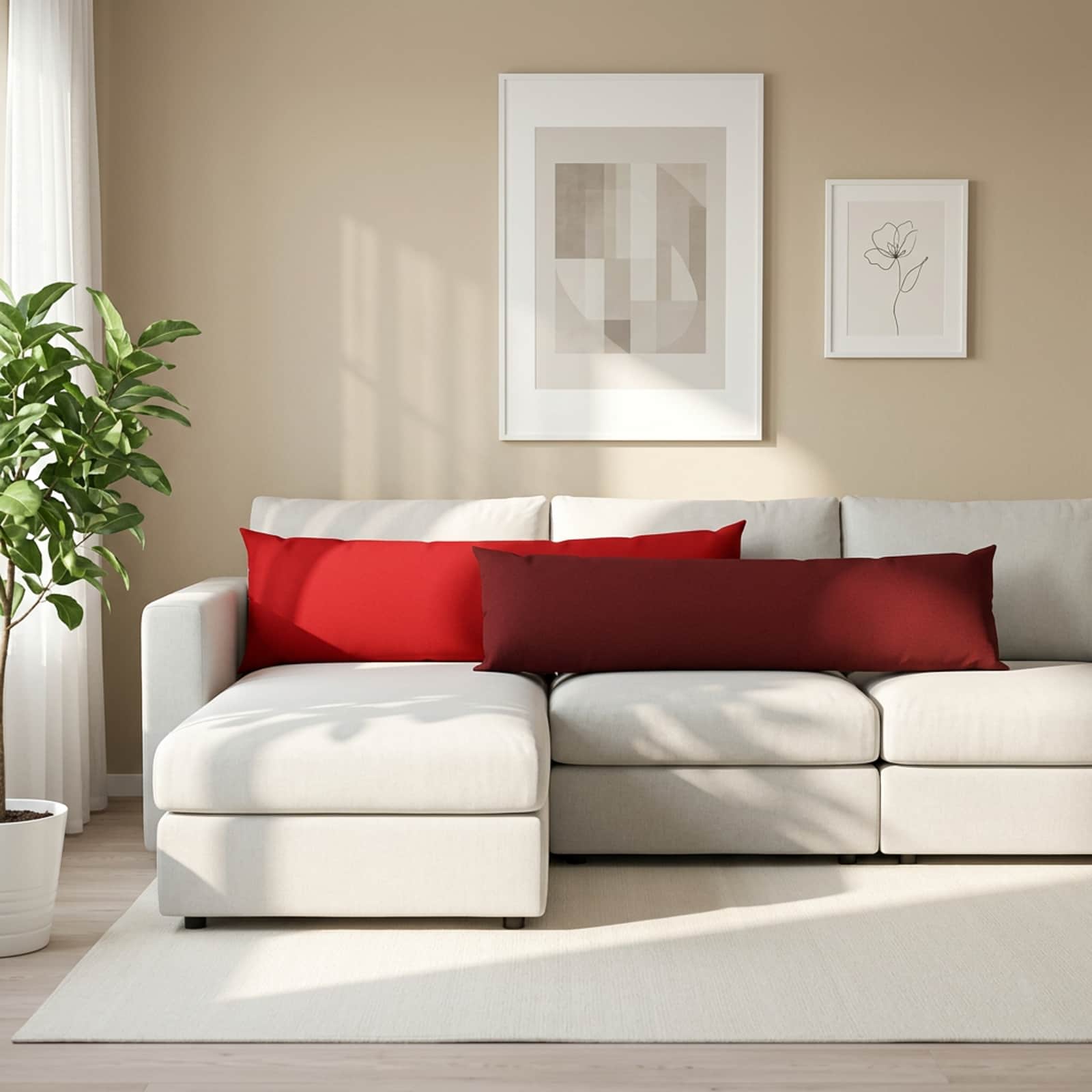 Blazina z blazino HEERLEN Vinorodna rdeča 40 x 145 cm Blago