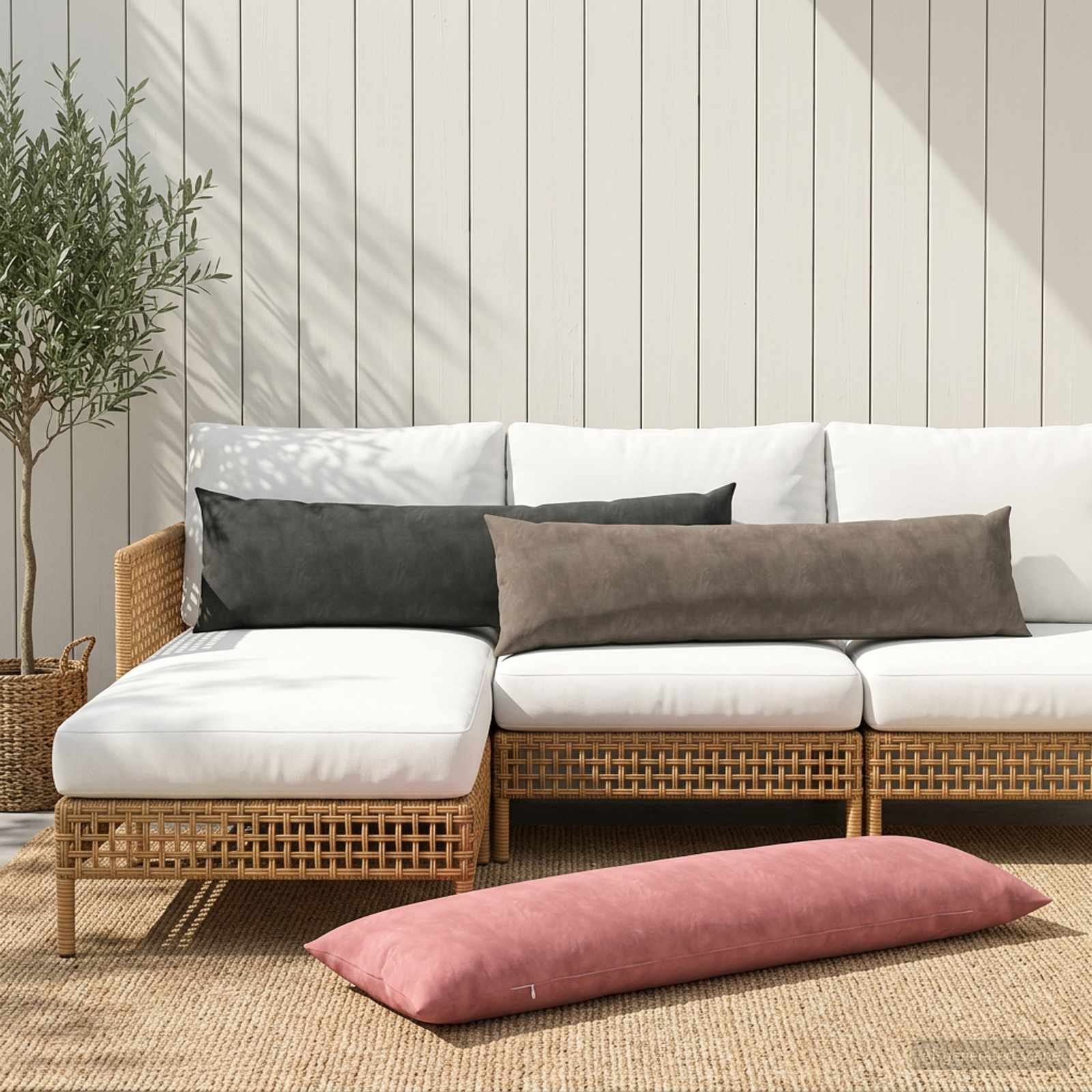 Kussen met kussen HEERLEN Roze 40 x 145 cm fluweel image 1