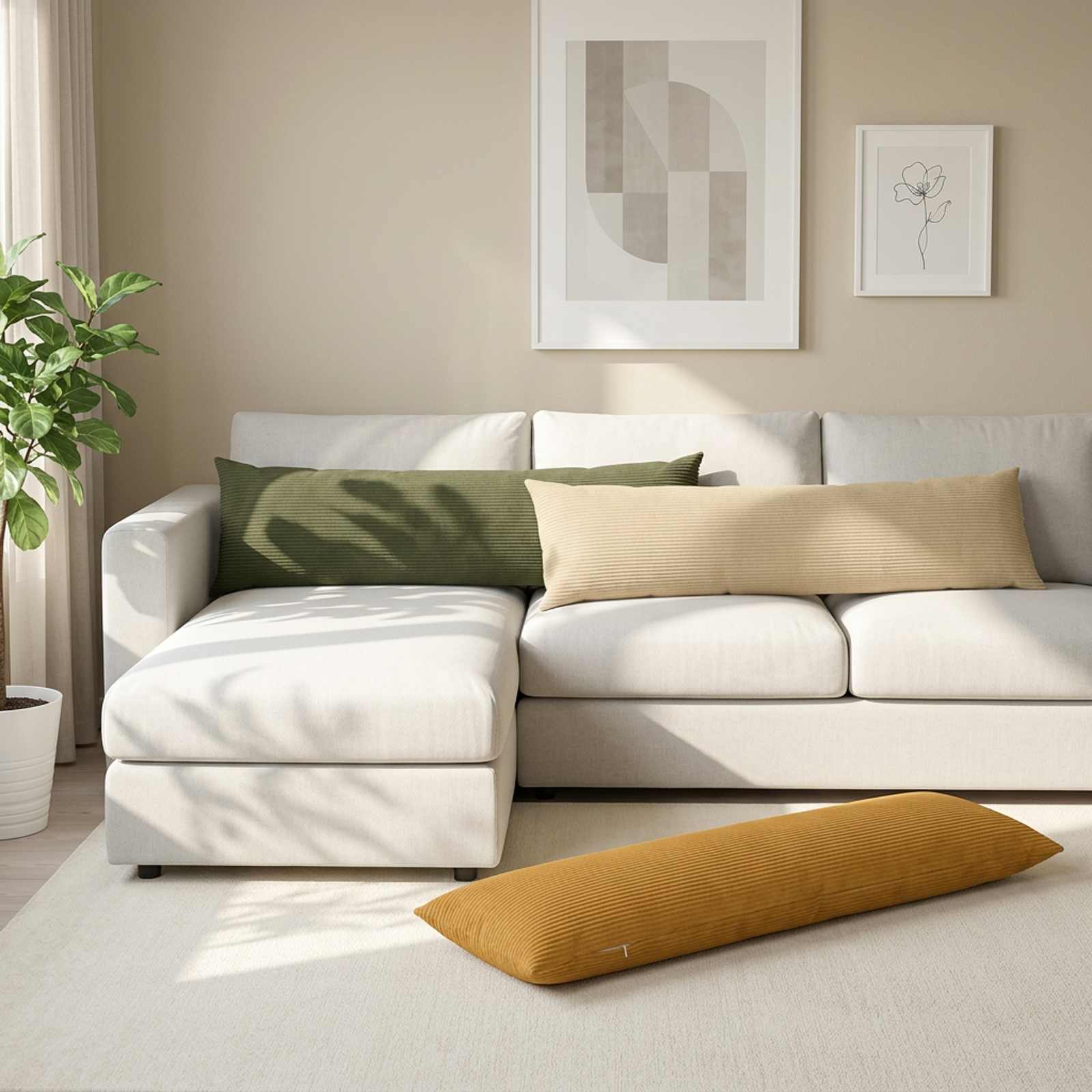 vidaXL Pudebetræk 2 stk. HEERLEN Grøn 40 x 145 cm cordfløjl