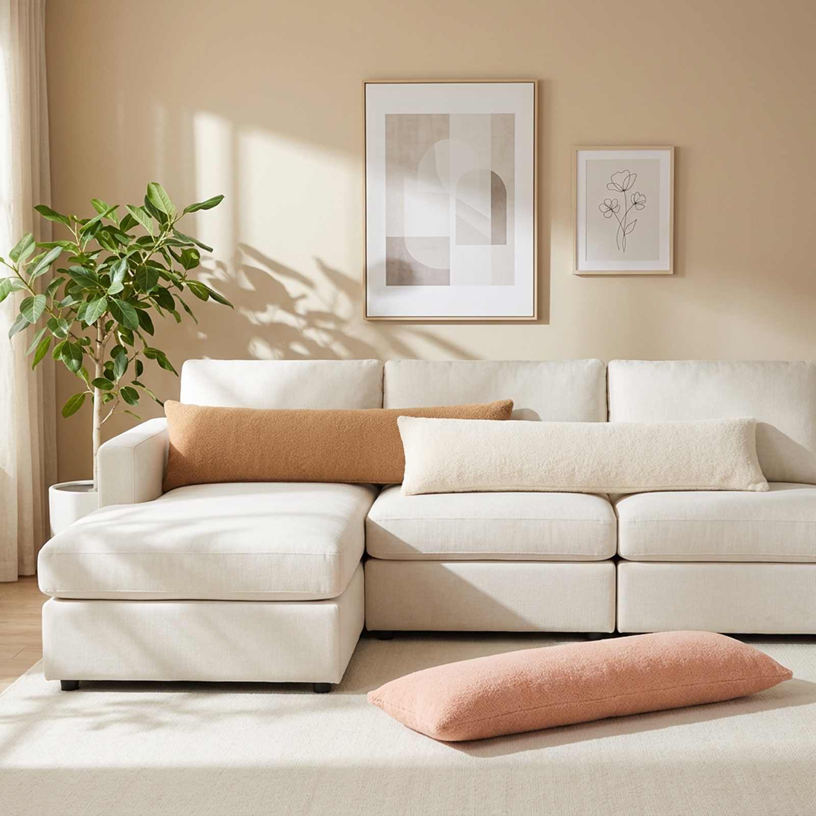 Prevleka za blazino HEERLEN Bež 40 x 145 cm Bouclé