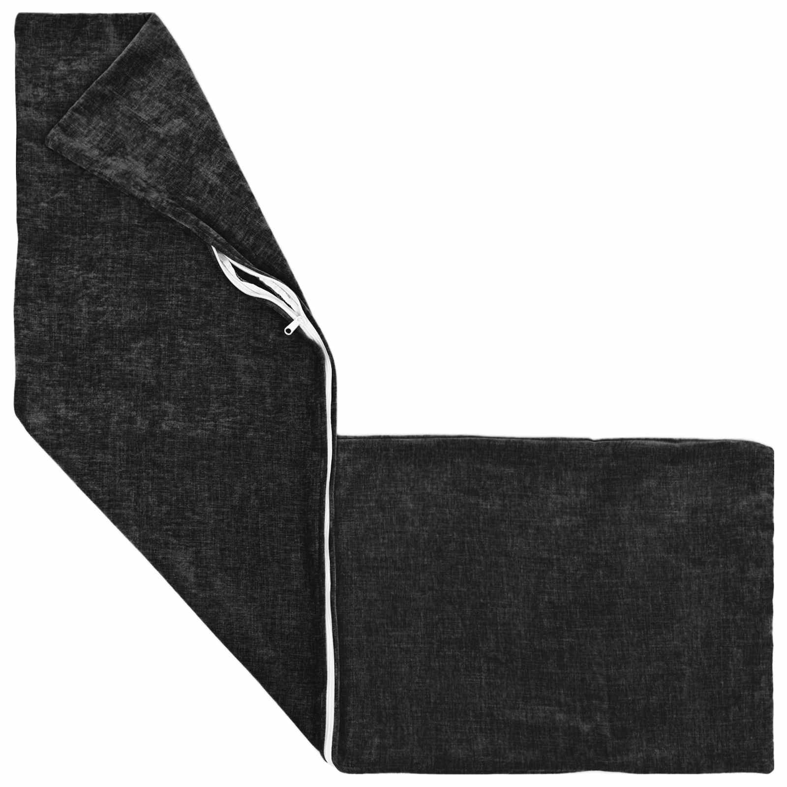 Kussensloop 2 st HEERLEN Antraciet 40 x 145 cm Chenille Stof image 5