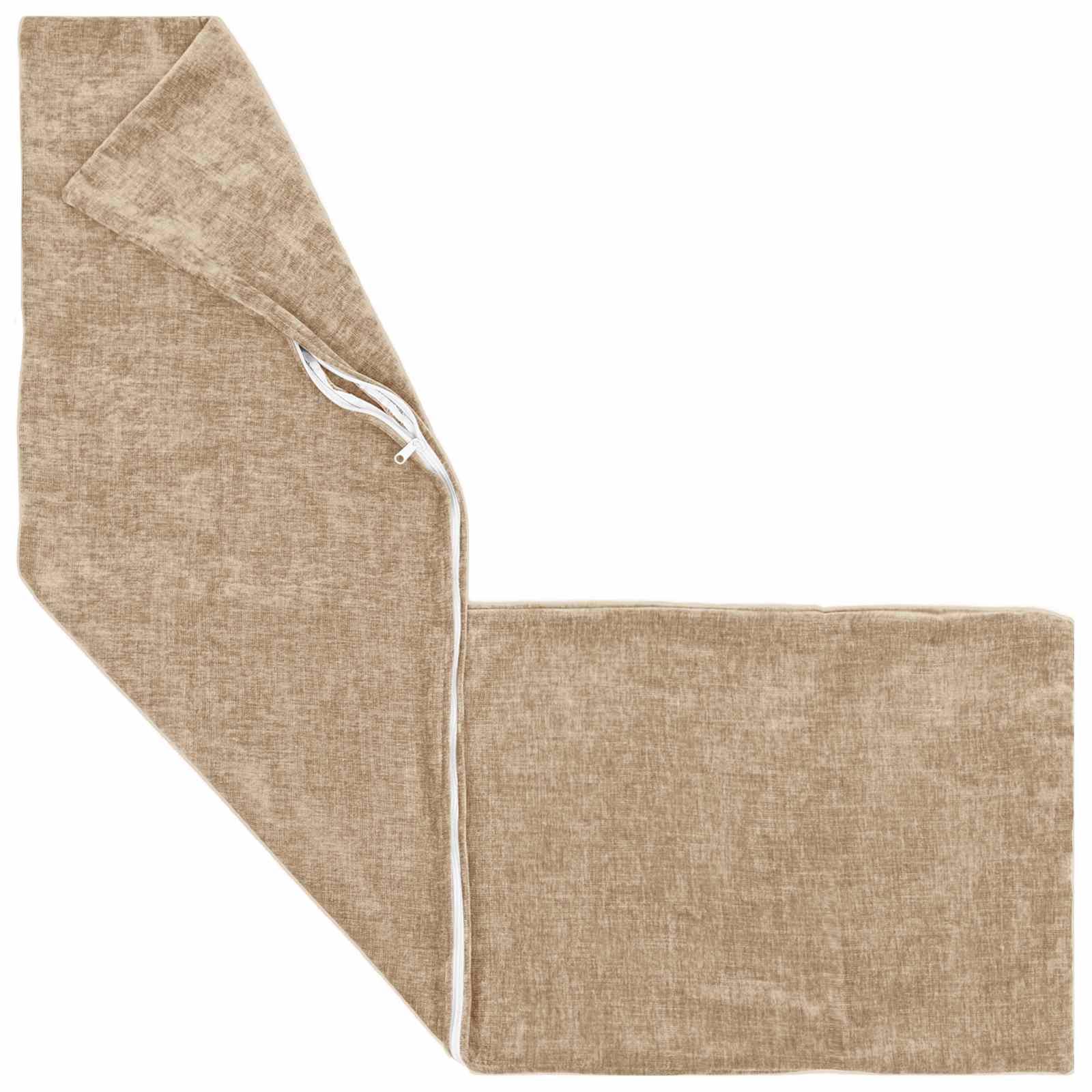 Kussensloop 2 st HEERLEN Taupe 40 x 145 cm Chenille Stof image 5