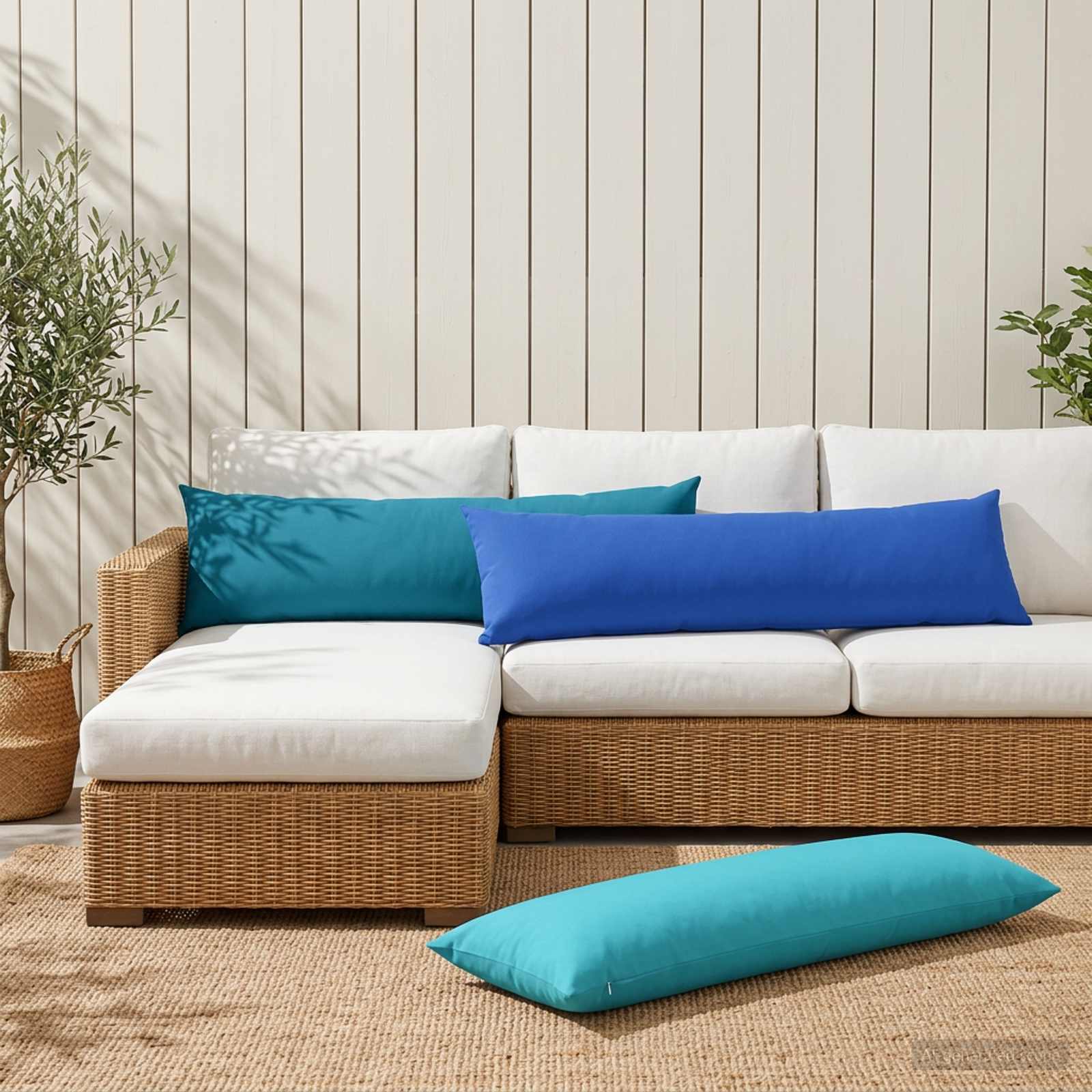 vidaXL Kussensloop HEERLEN Koninklijk Blauw 40 x 145 cm Polyester