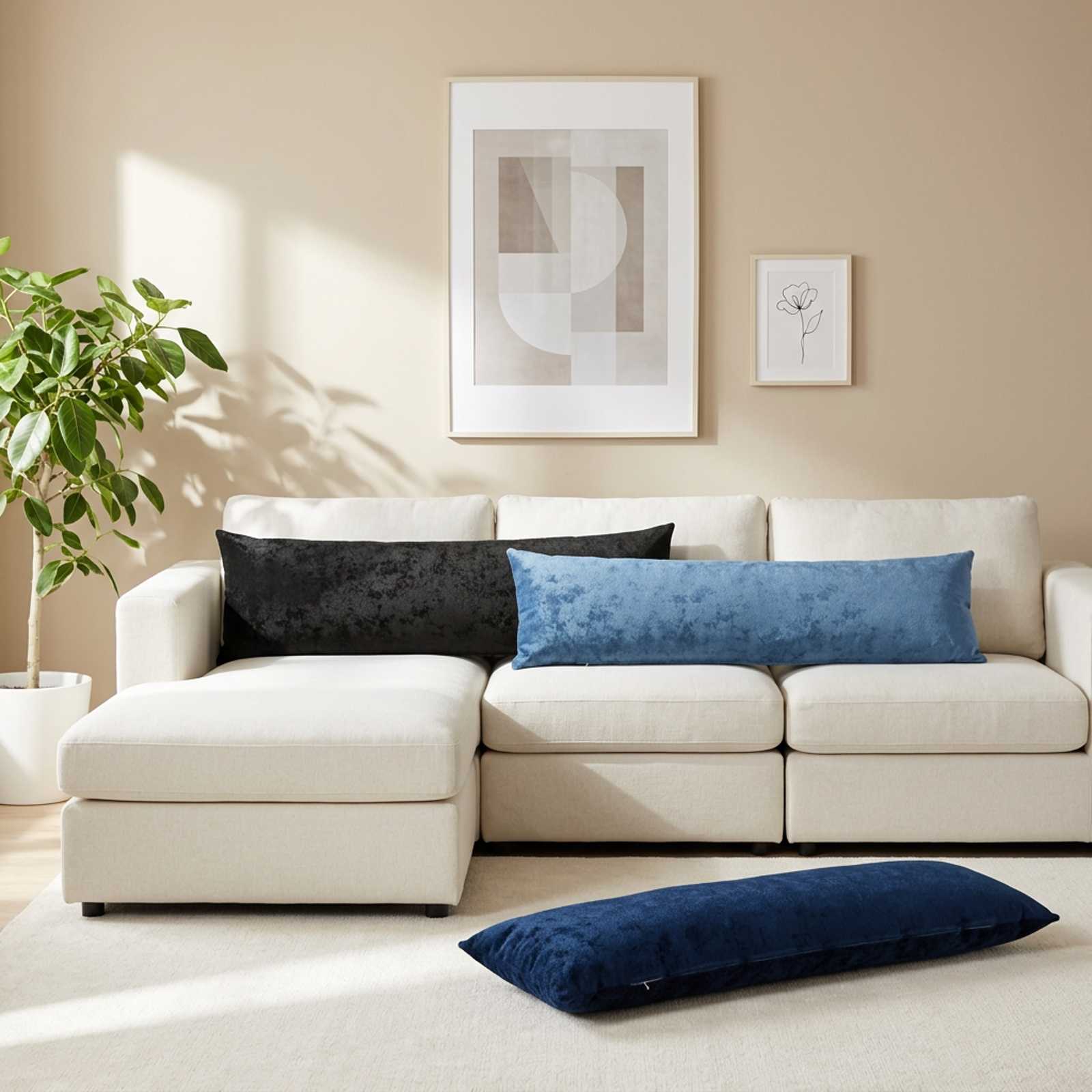 Prevleka za blazino HEERLEN Črna 40 x 145 cm Flanel