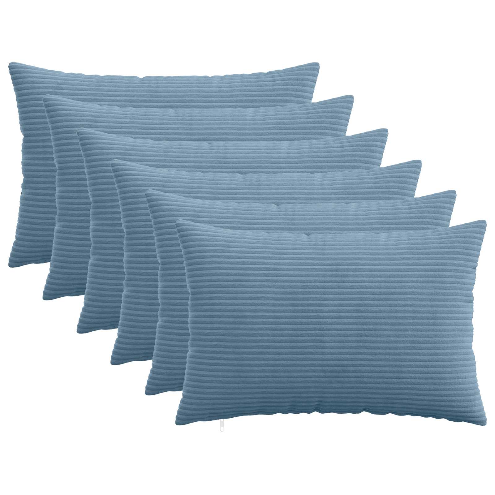 vidaXL Pudebetræk 6 pcs HEERLEN Blå 40 x 60 cm cordfløjl