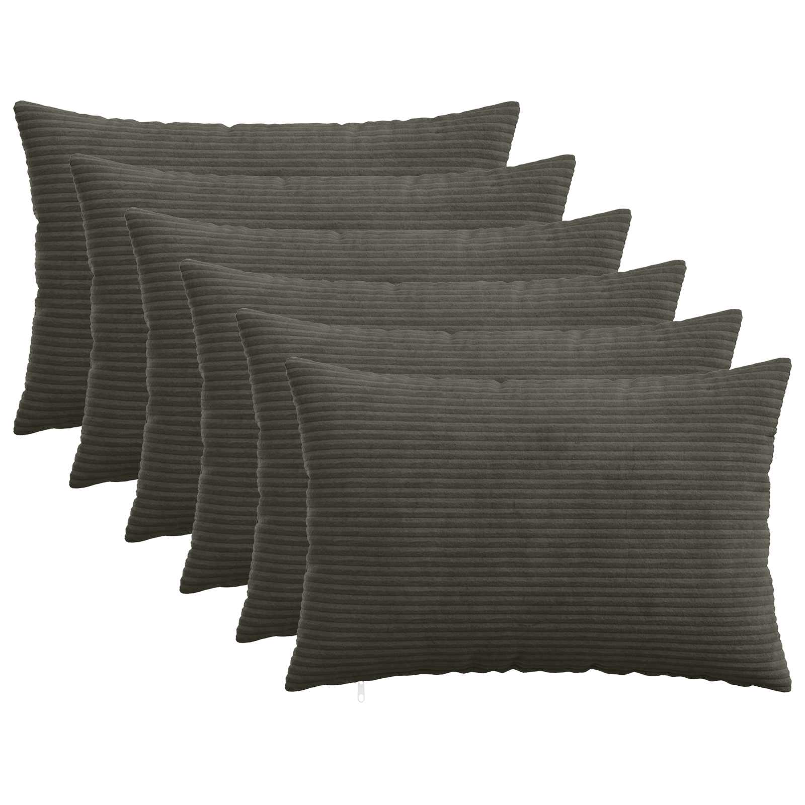 Kussensloop 6 pcs HEERLEN Antracietkleurig 40 x 60 cm corduroy image 1