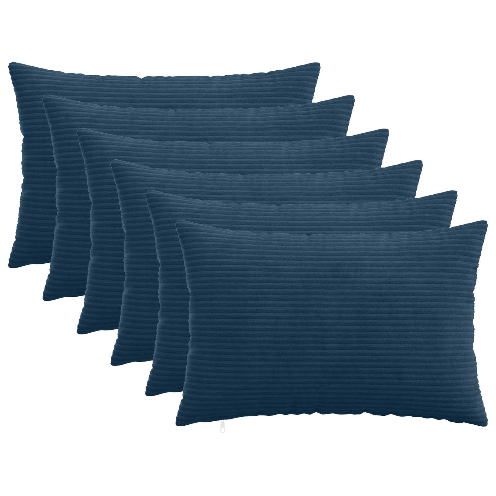 vidaXL Pudebetræk 6 pcs HEERLEN Mørkeblå 40 x 60 cm cordfløjl