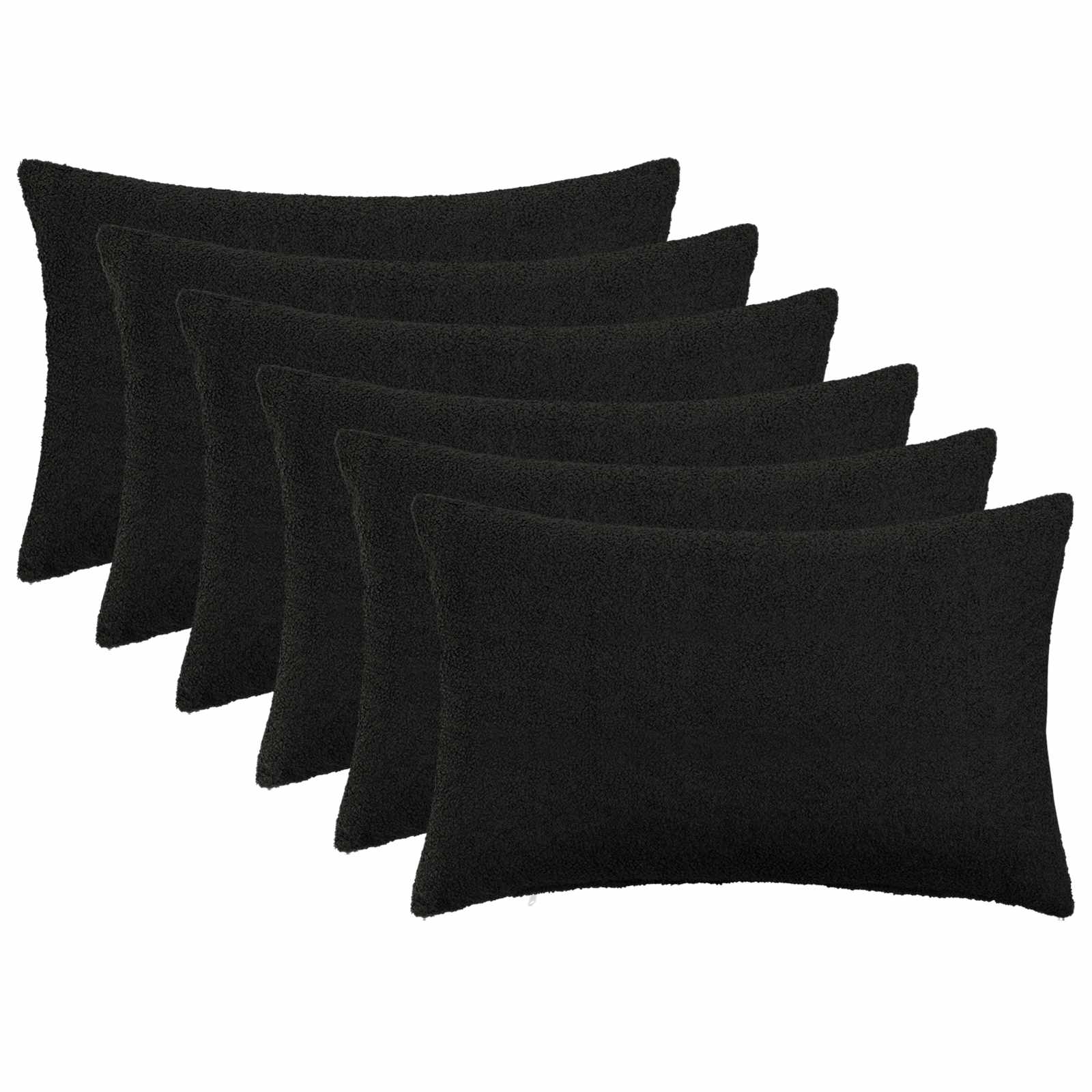 Kussensloop 6 pcs HEERLEN Zwart 40 x 60 cm Bouclé image 1