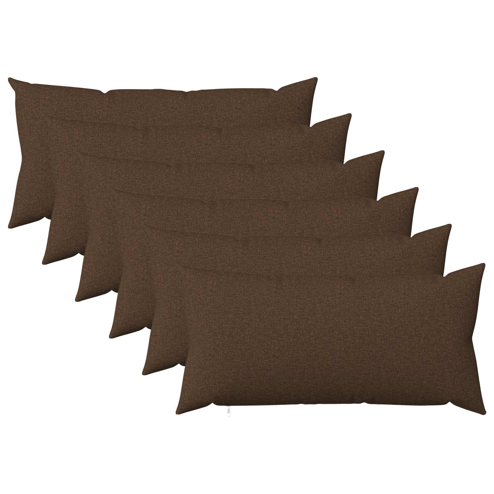 vidaXL Povlak na polštář 6 ks HEERLEN Hnědá 40 x 70 cm Textil