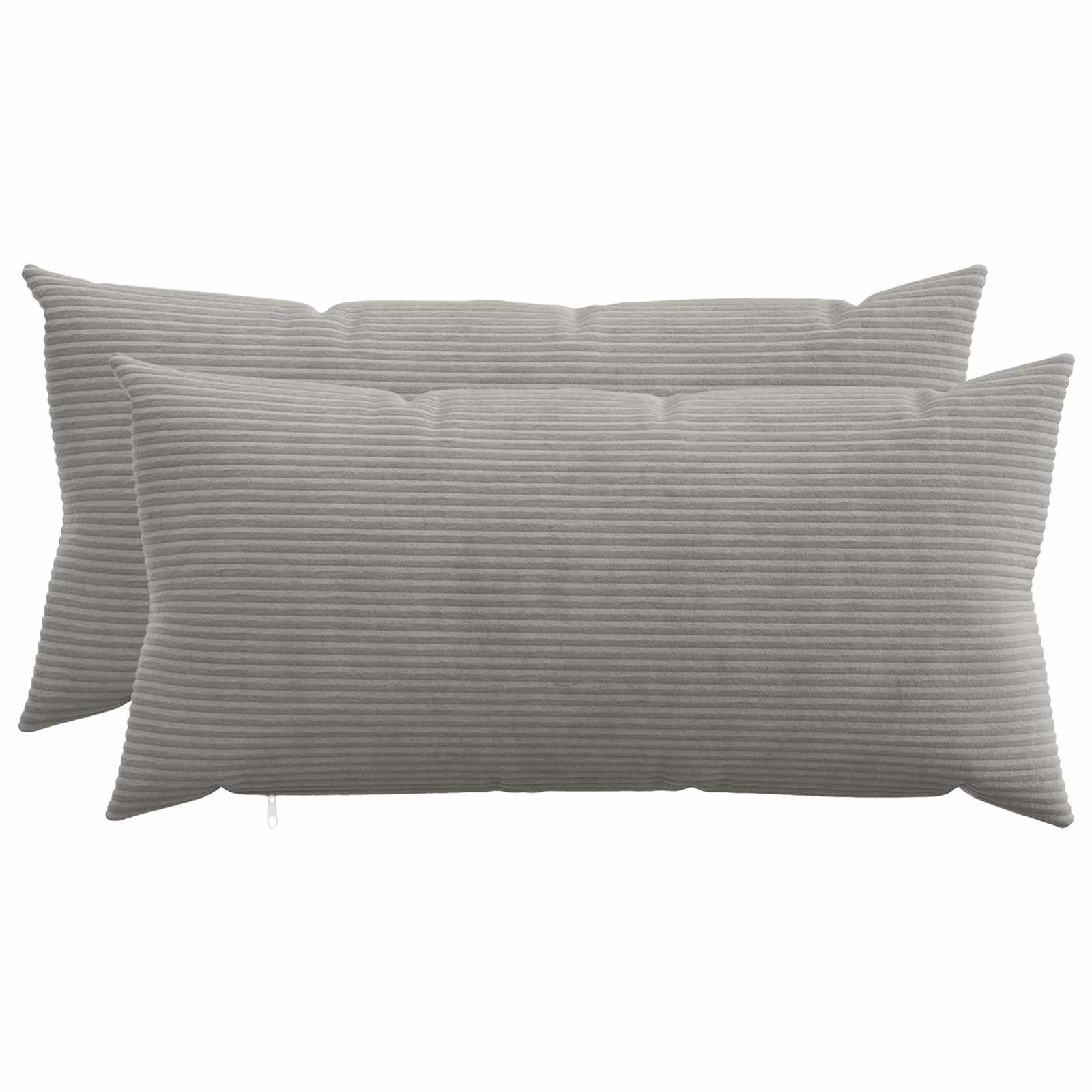 vidaXL Pudebetræk 2 pcs HEERLEN Lysegrå 40 x 70 cm cordfløjl