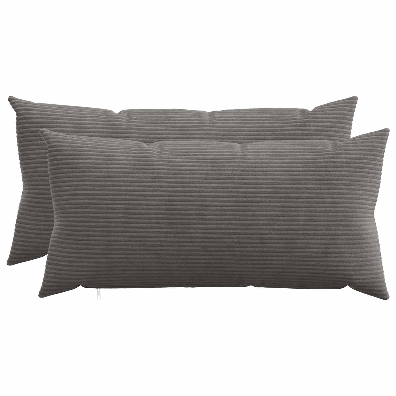 vidaXL Pudebetræk 2 pcs HEERLEN Mørkegrå 40 x 70 cm cordfløjl