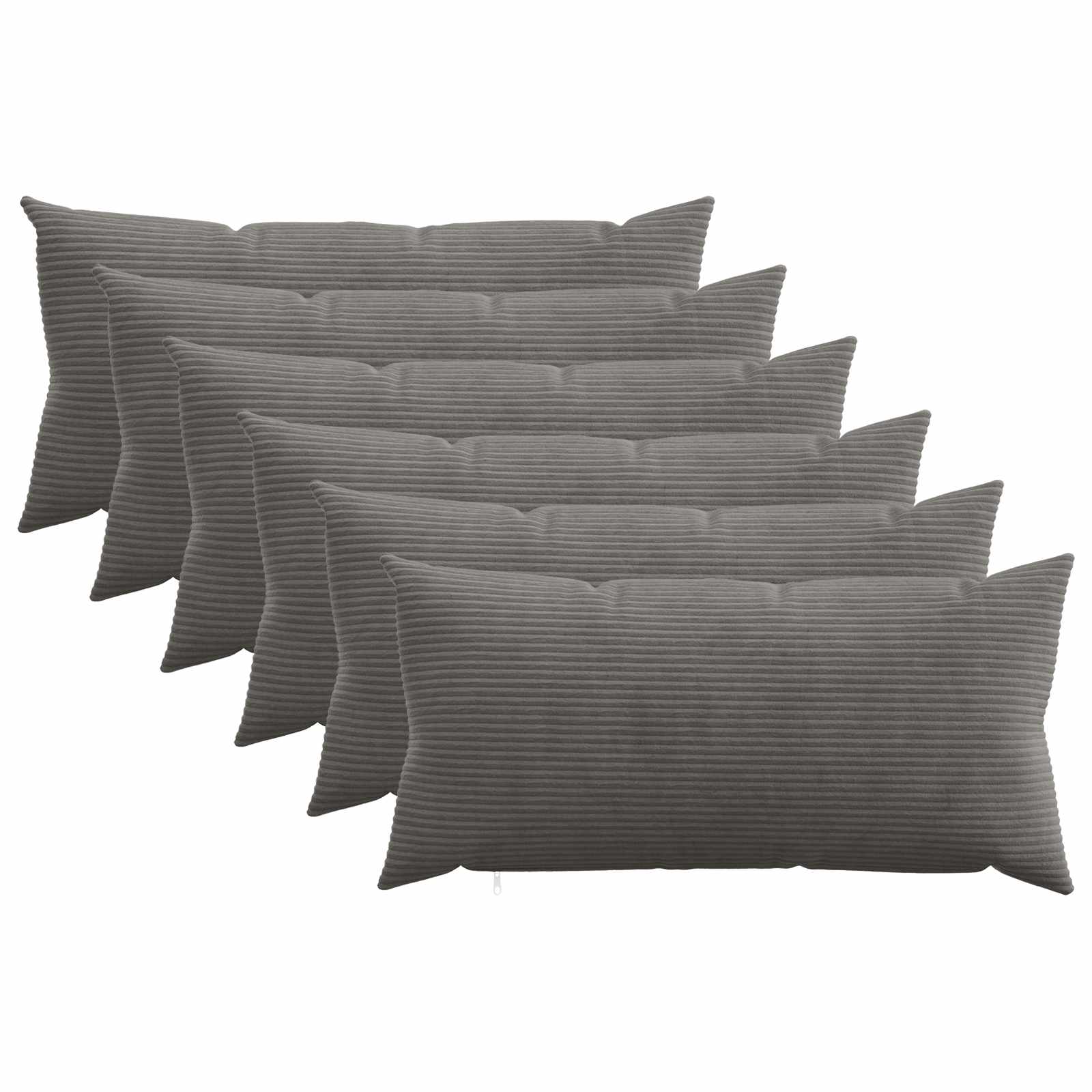 Kussensloop 6 pcs HEERLEN Donkergrijs 40 x 70 cm corduroy image 1